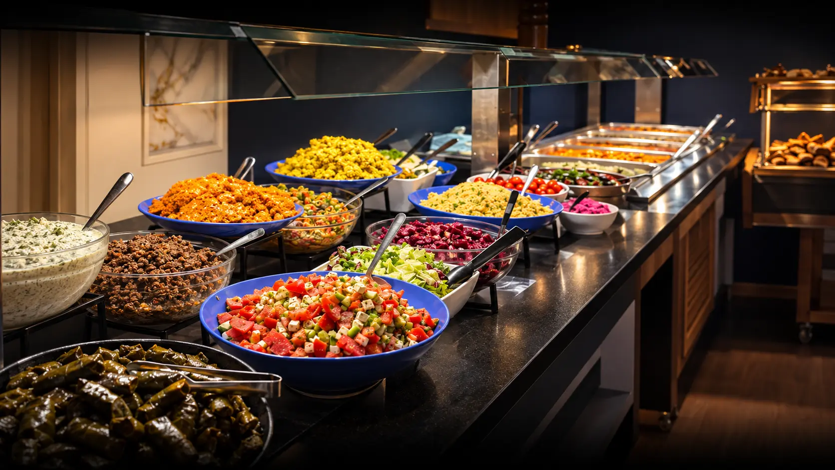 Lounasta Tampere keskusta - Onni & Leon välimerellinen buffet juuri katettu